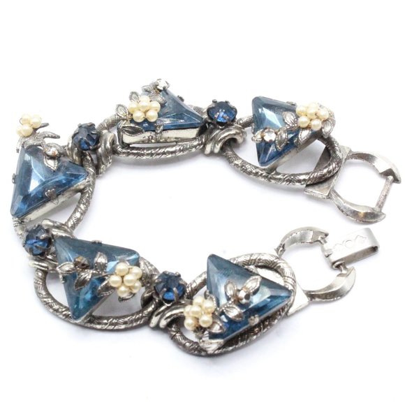 Henkel & Grosse for Christian Dior High End Designer Blue Triangular Bracelet - Picture 1 of 11